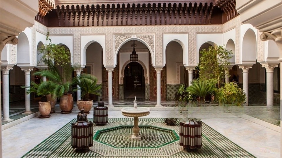 Courtyard in the famous Mamounia hotel