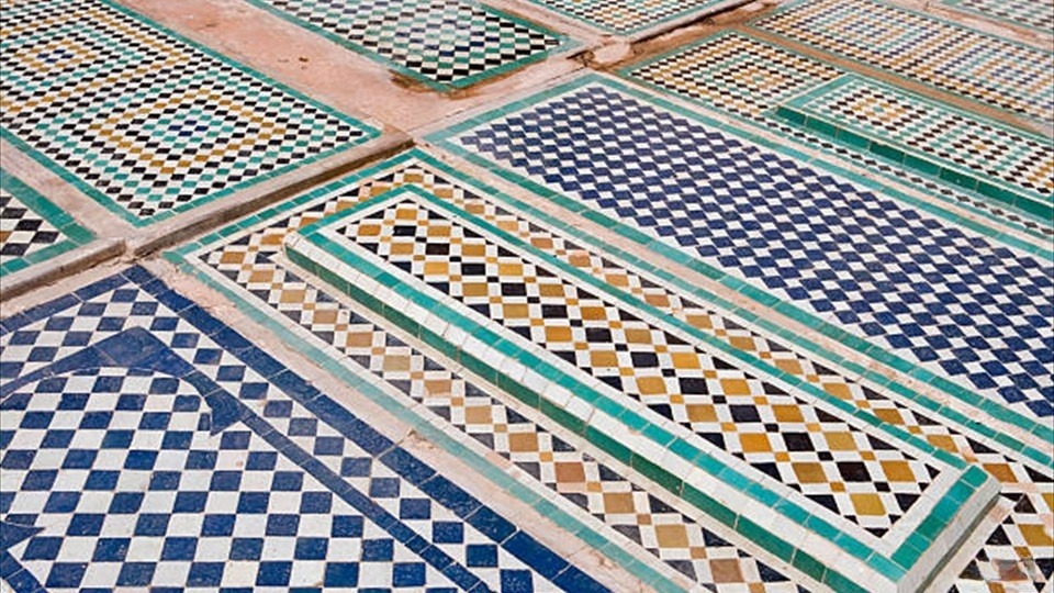 Saadian Tombs, mosaic in Marrakech, Morocco