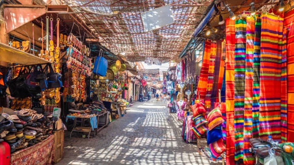 Souvenirs on the Jamaa el Fna market in old Medina, Marrakesh